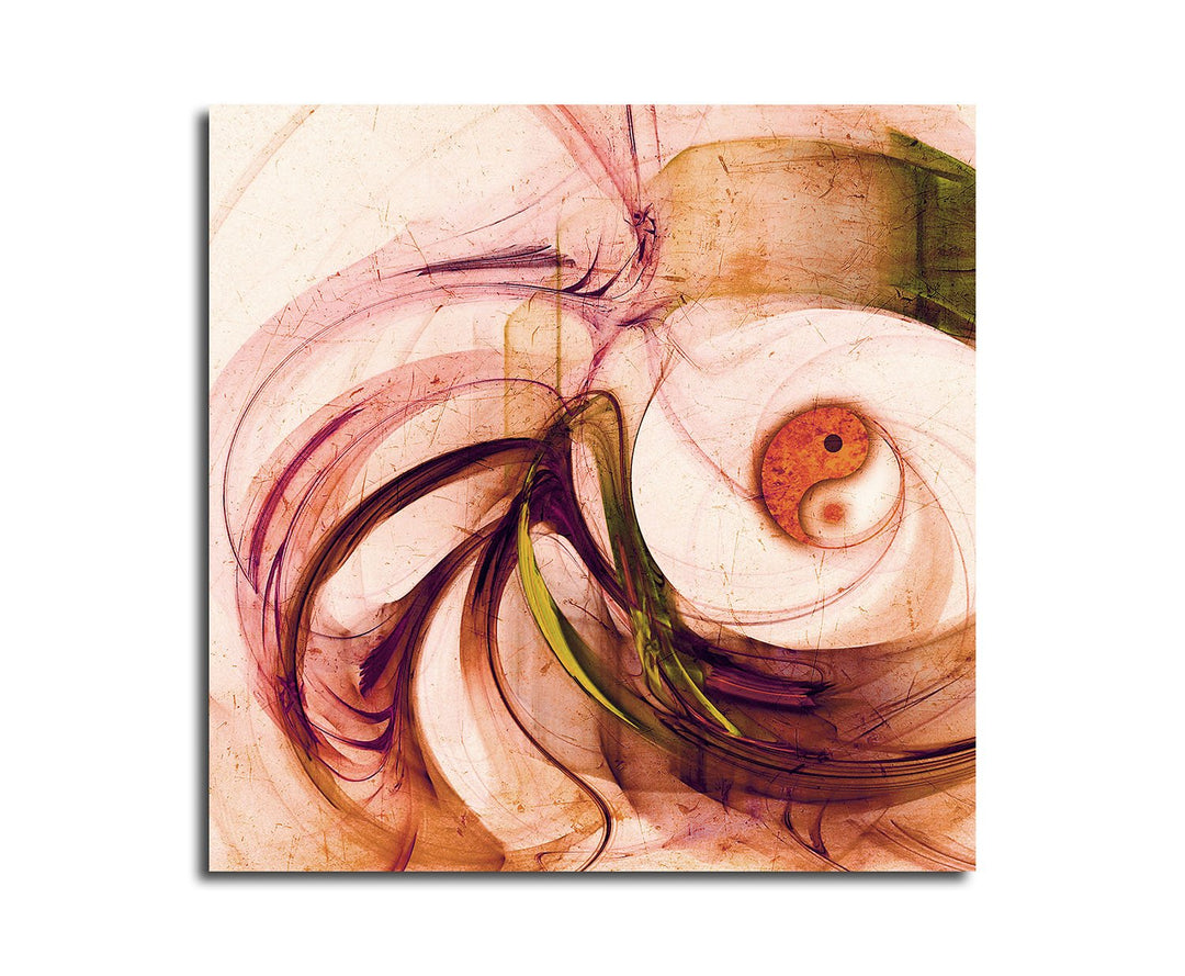 Paul Sinus Art Yin und Yan - Abstrakt324_60x60cm Bild auf Leinwand Energie Gleichgewicht Abstraktes