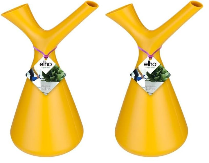 Elho Plunge Giesskanne 20 - Giesskanne für Innen & Zubehör - Ø 15.0 x H 29.5 cm - Gelb/Ocker (Packun