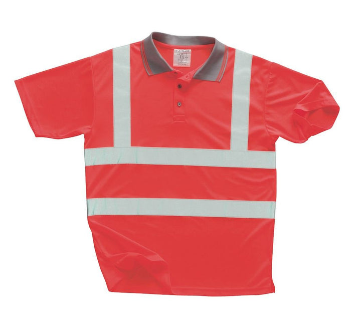 Portwest Warnschutz Kurzarm Polo Shirt, Grösse: XL, Farbe: Rot, S477RERXL XL Rot, XL Rot