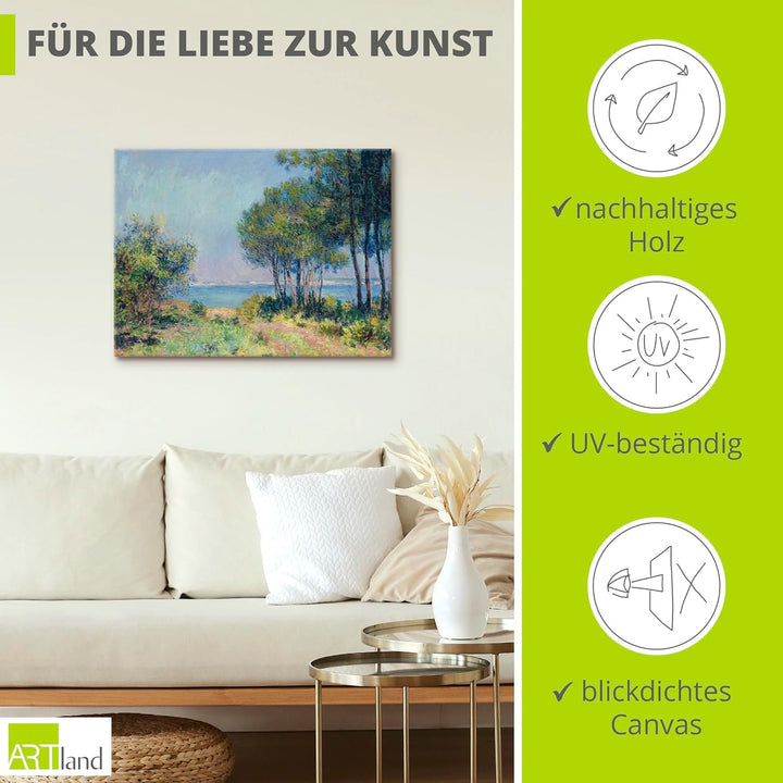 ARTland Leinwandbilder Wandbild Bild auf Leinwand 40x30 cm Wanddeko Landschaften Bäume Meer Sommer D