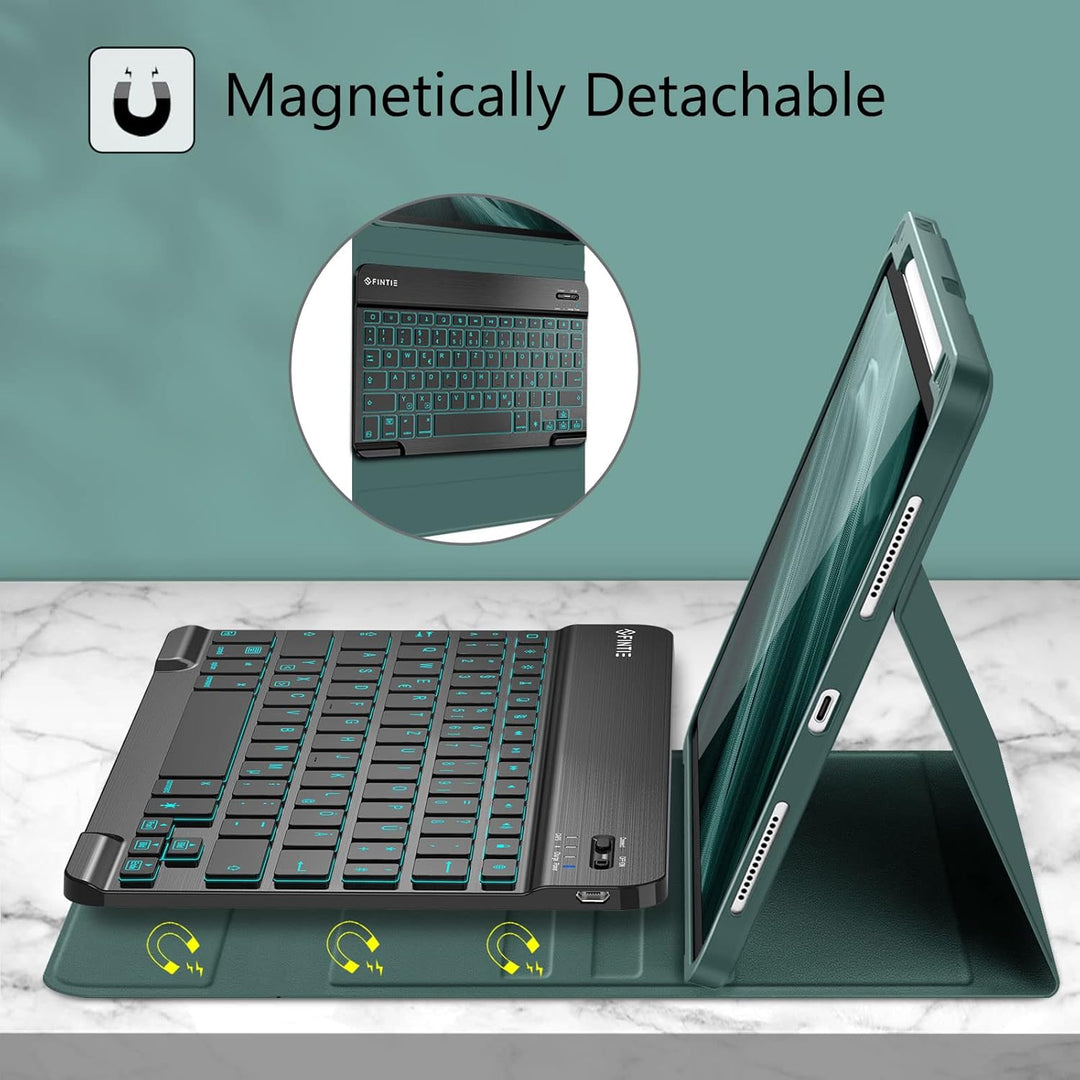 FINTIE Tastatur Hülle für iPad Air 11 Zoll M4/M3/M2 (2026/2025/2024), iPad Air 5/4 Gen 10.9" - 7-far