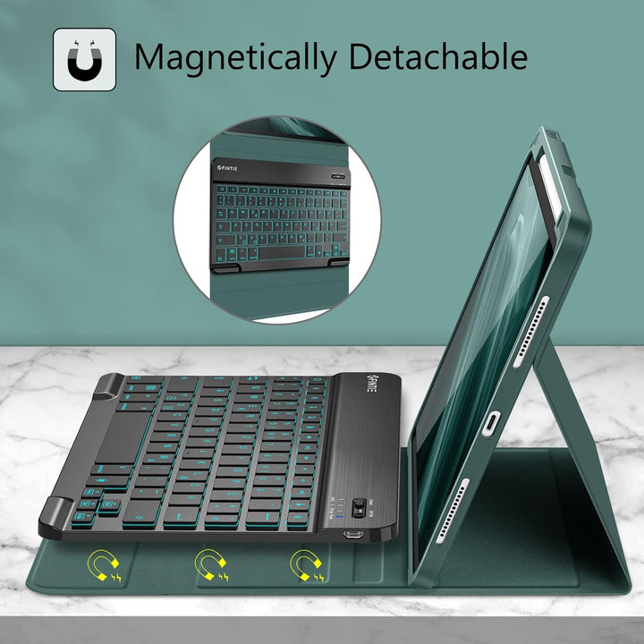 FINTIE Tastatur Hülle für iPad Air 11 Zoll M4/M3/M2 (2026/2025/2024), iPad Air 5/4 Gen 10.9" - 7-far