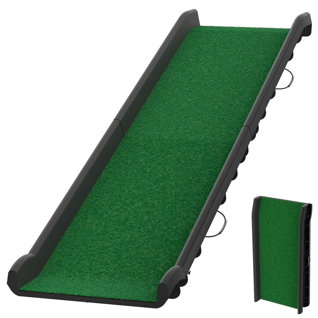 Hunderampe Auto klappbar 156 x 40cm Kunststoff Anti-Rutsch Autorampe Kofferraumrampe für Haustiere H