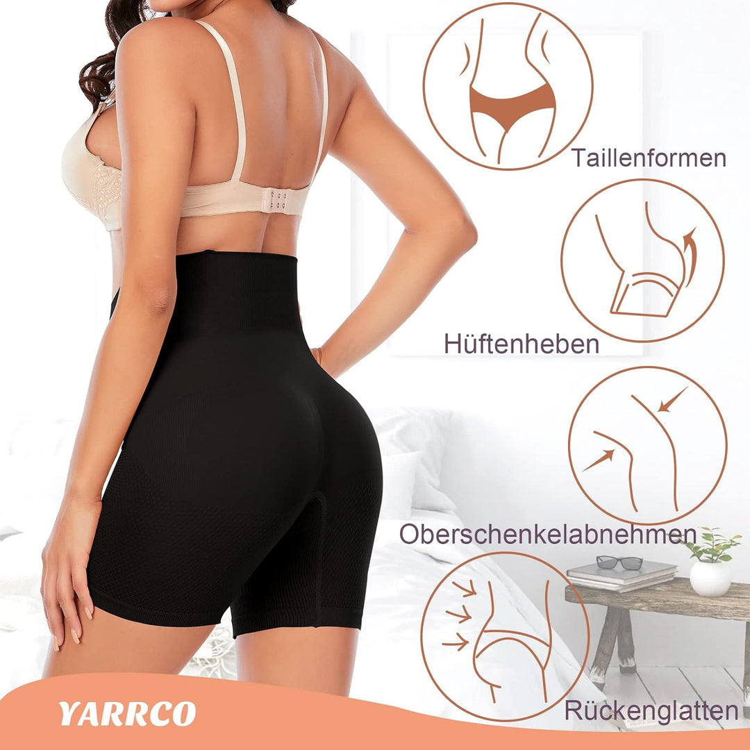 YARRCO Bauchweg Unterhose Damen Shapewear Miederhose Hohe Taille Body Shaper Unterwäsche Nahtlose Mi