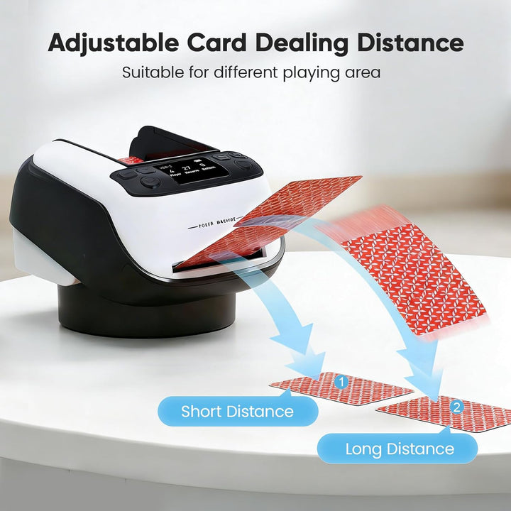 Automatischer Karten Austeiler mit 4 Fernbedienungen, 360° Drehung für 1–4 Decks, Karten Verteiler,