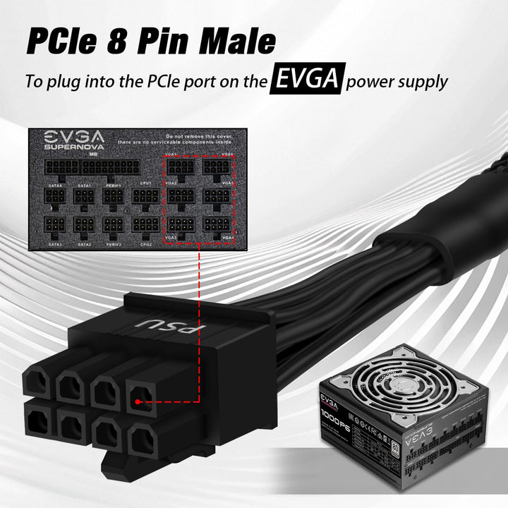 COMeap (2er-Pack) PCIe Kabel für EVGA Netzteil, PCIe 8 Pin Stecker auf 8 Pin (6+2) Stecker, PCI-Expr