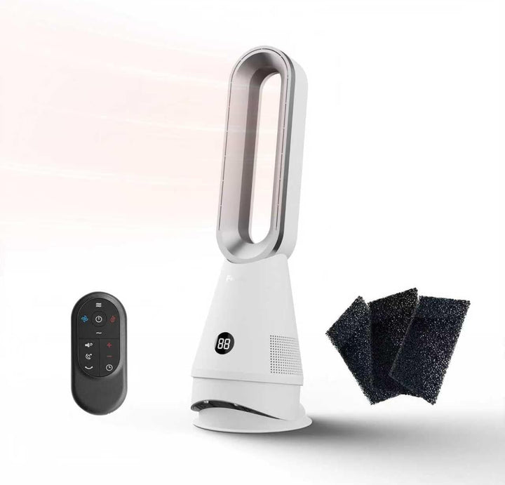 Turmventilator & Heizlüfter (25 Zoll) – 3-in-1, HEPA-Filter, 80° Oszillation, 8 Stufen, 9H Timer & F