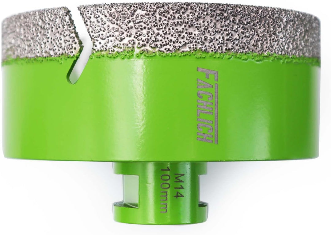 FACHLICH Diamantbohrer Fliesenbohrer 100mm Diamant-Bohrkronen Lochsäge M14 Gewinde für Porzellan Fli