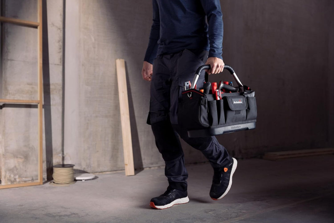 Ergonomische Werkzeugtasche mit 25 Fächern von Hultafors I inkl. Umhängegurt &amp; Regenschutz I wasser-