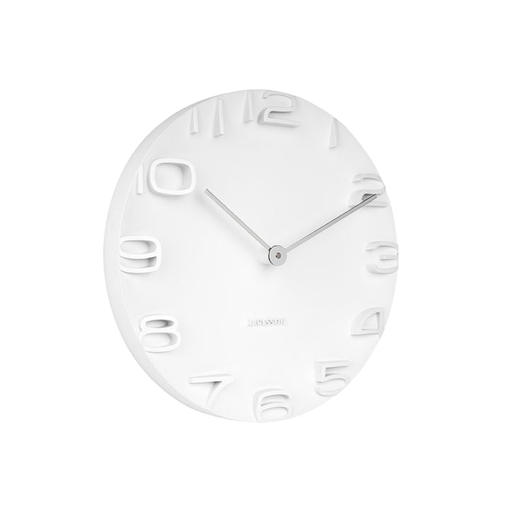 Karlsson KA5311WH Wanduhr On The Edge, weiss mit Zeiger, Chrom, Ø 42 cm