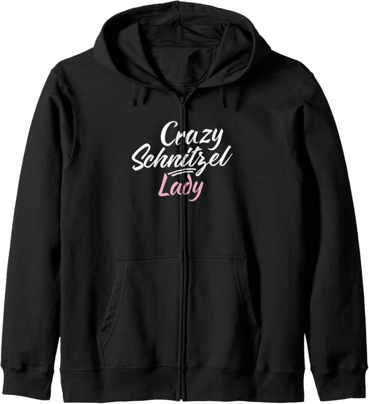 Verrückte Schnitzel Lady lustiger deutscher Schnitzel Kapuzenjacke