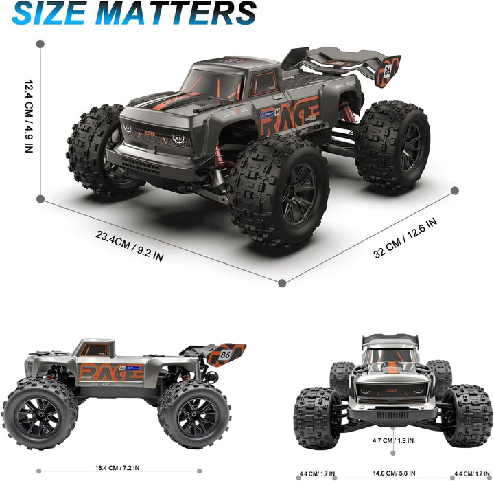 dexinco Ferngesteuertes Auto, 1:16 RC Auto, 4WD 40km/h Hobby Offroad Monster RC Truck, All Terrain W