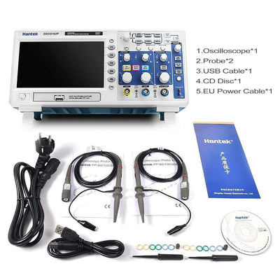 Hantek DSO5102P 100MHz 2-KANAL Digitales Oszilloskop 1GSa/s in Echtzeit Probe