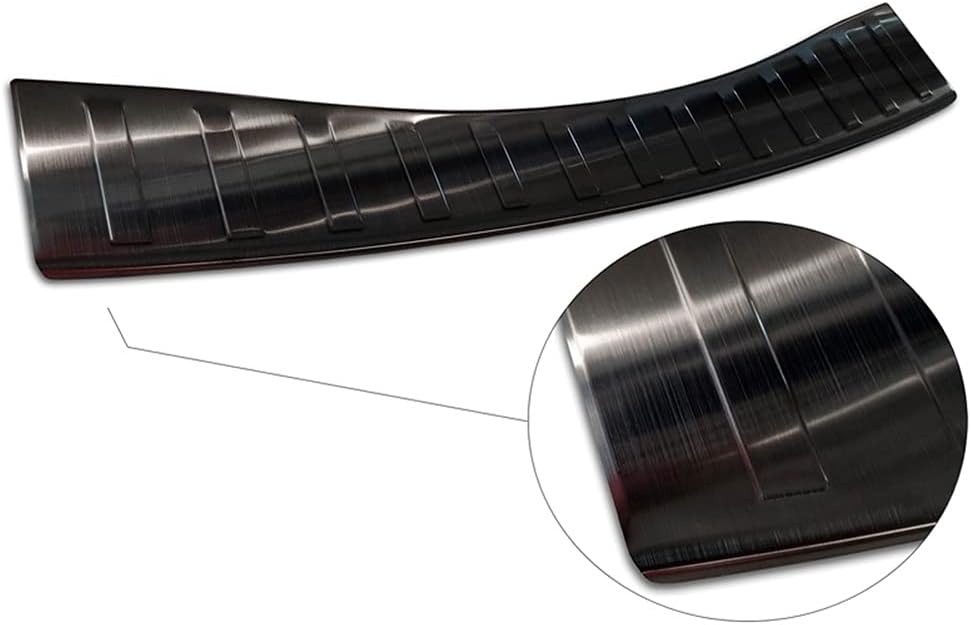 Avisa Schwarz Edelstahl Heckstossstangenschutz kompatibel mit Ford Mondeo V Hatchback/Limousine 2014