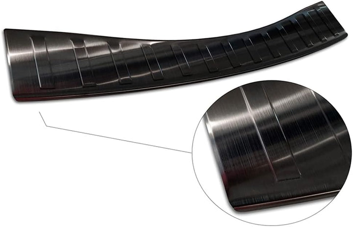 Avisa Schwarz Edelstahl Heckstossstangenschutz kompatibel mit Ford Mondeo V Hatchback/Limousine 2014