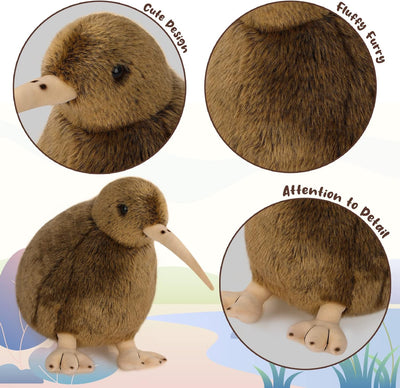 Kiwi-Vogel-Plüschtier, Kuscheltier, pelzige Kiwi-Plüschpuppe, weich, flauschig wie EIN echter Vogel,