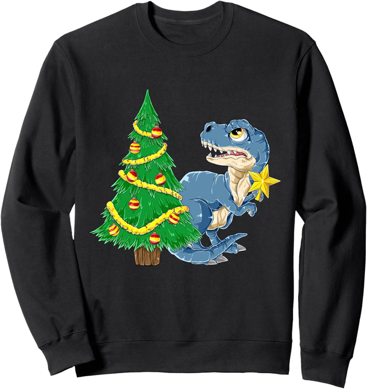 Lustiges T-Rex Weihnachtensbaum Weihnachten Dinosaurier Dino Sweatshirt