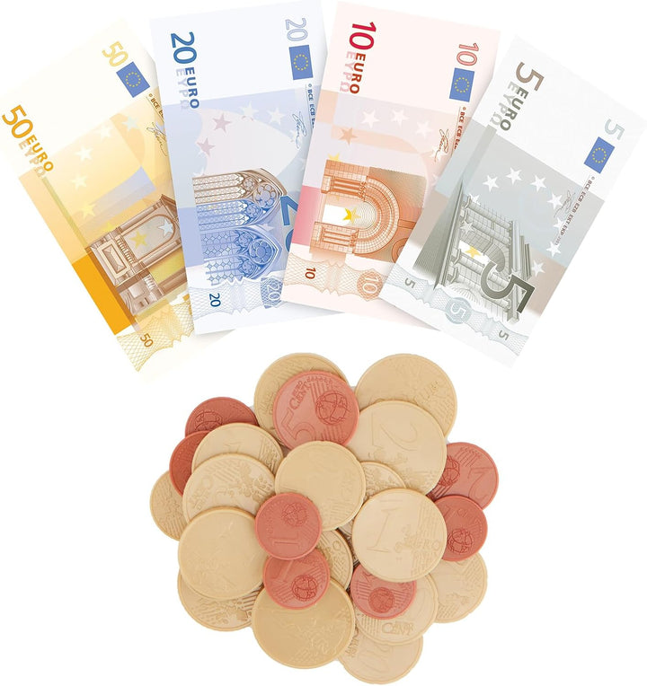 Casdon Spielgeld- & Spielzeugkarten-Set (€), Komplettes Geld-Spielzeugset, Enthält 80 Spielscheine u