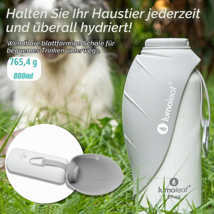 LumoLeaf Isolierte Edelstahl-Wasserflasche für Hunde, 800 ml – Hält Wasser stundenlang kühl oder war