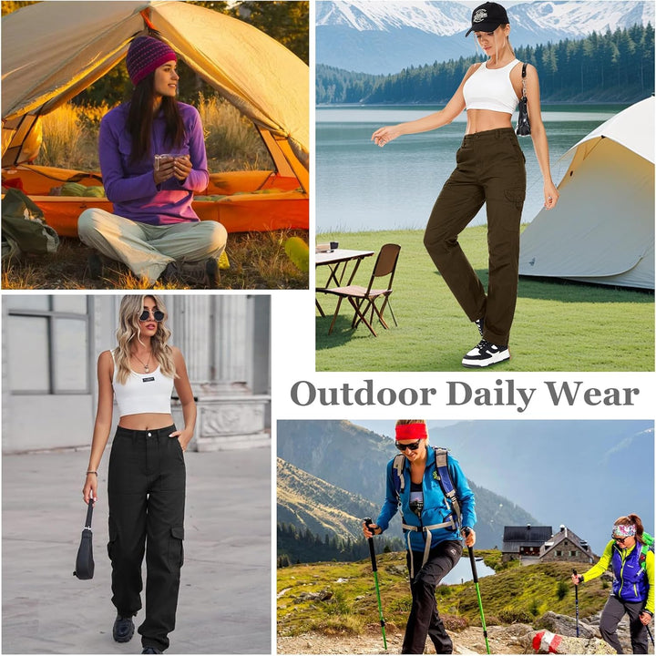 yeyity Cargohose Damen Hosen Multi Taschen Wanderhose Outdoorhose Baumwolle Arbeitshose Jogginghose