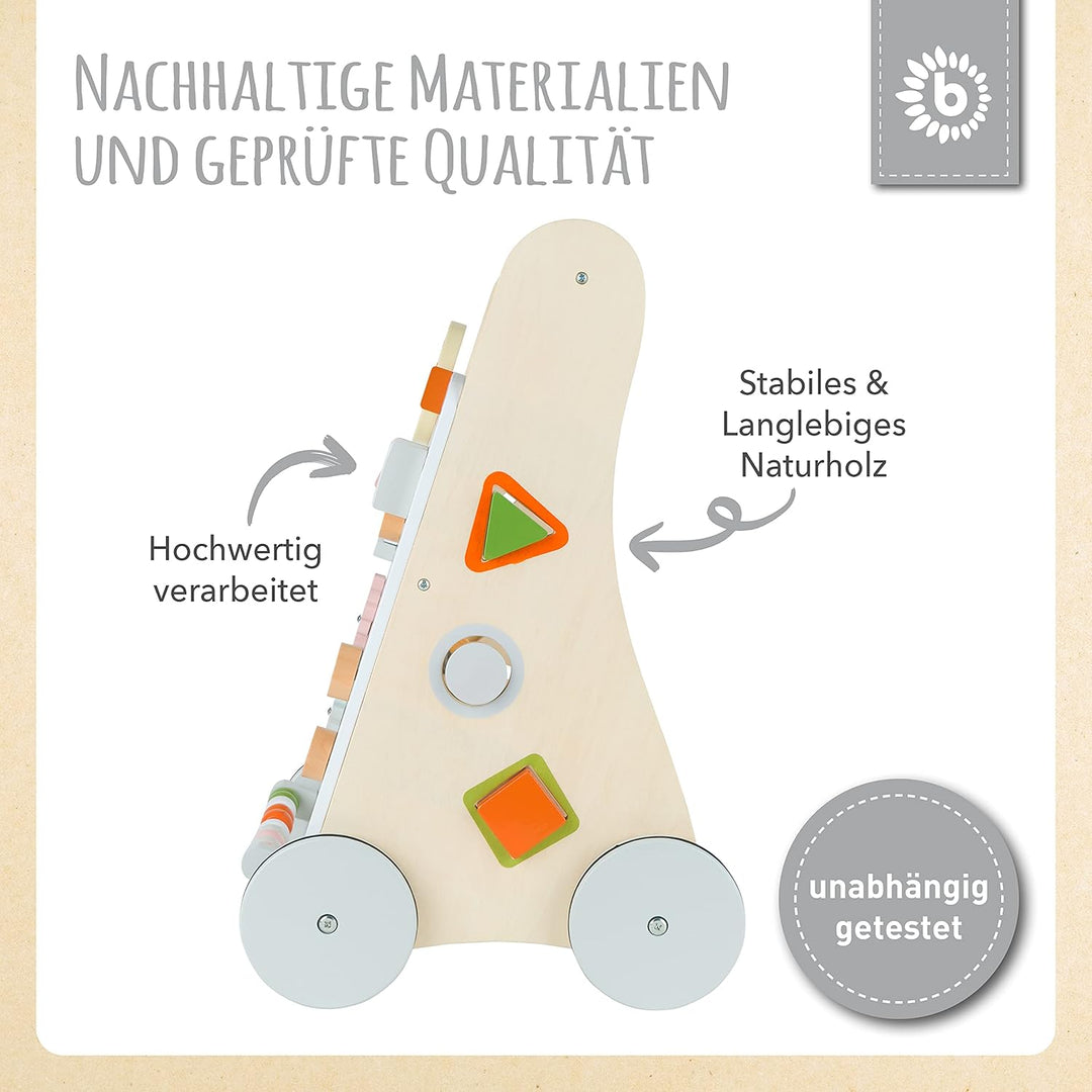 Bieco Lauflernwagen Holz | ab 1 Jahr | Multifunktionale Baby Lauflernhilfe | Laufwagen für Babys zur