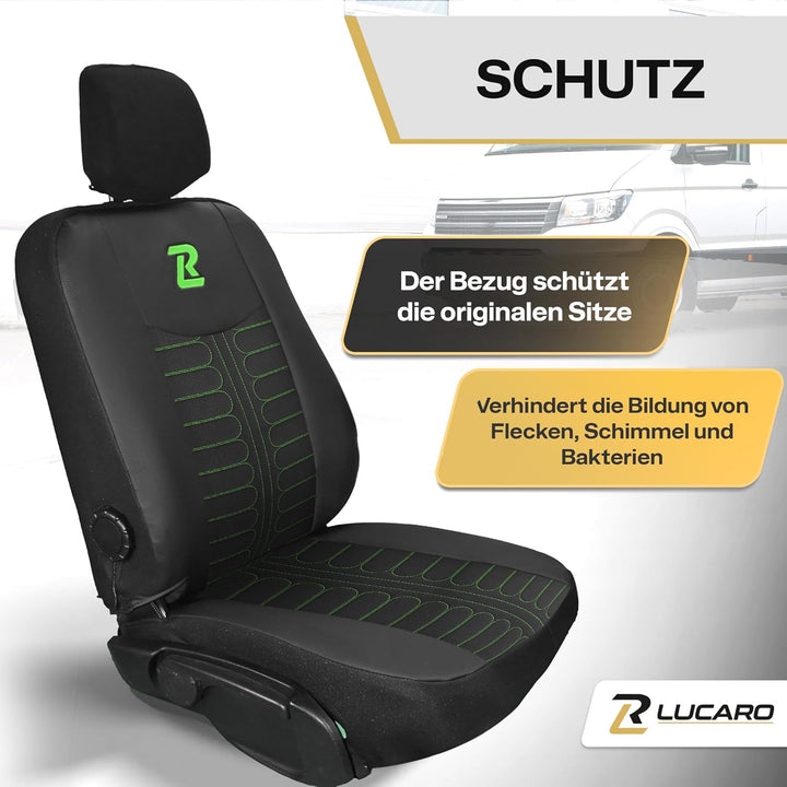 LUCARO Sitzbezüge Auto Renault Master 3, Opel Movano B, Nissan NV400 - Geteilte Rückenlehne und Sitz