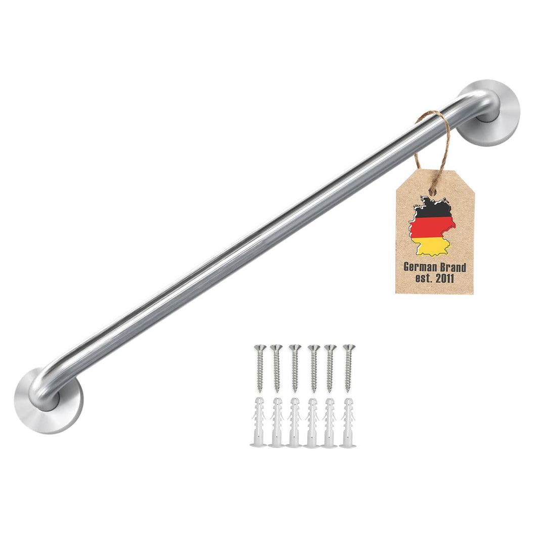 INTIRILIFE Handtuchhalter aus Edelstahl Gebürstet - Länge 80cm und 19mm Stangendurchmesser zum Bohre