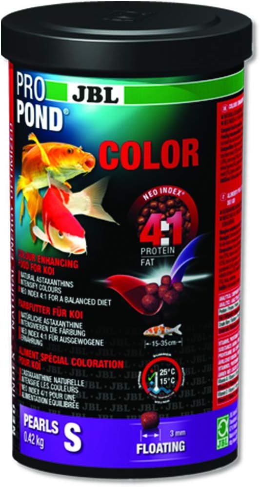 JBL Farbfutter für Koi, Schwimmende Futterperlen, Spezialfutter, PROPOND COLOR, Grösse S, 420 g S 42