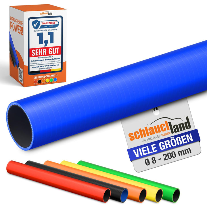 1 Stück | 1m Silikonschlauch ID-Ø 8mm blau 200°C | VIELE GRÖSSEN & FARBEN | Ladeluft-Kühler LLK Kühl