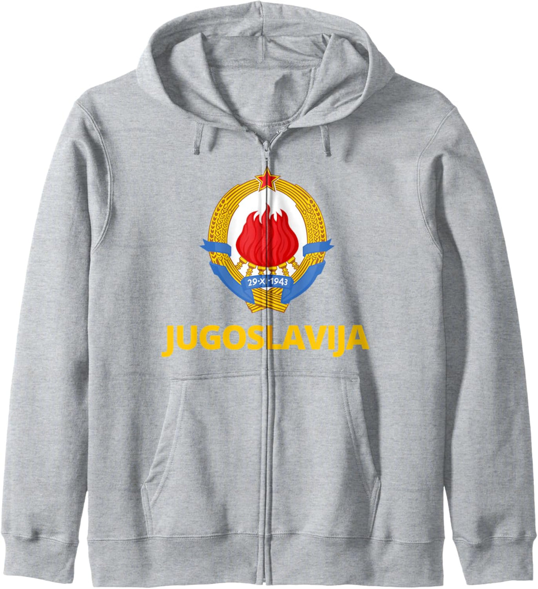 Wappen Jugoslavija Grb gelb Kapuzenjacke
