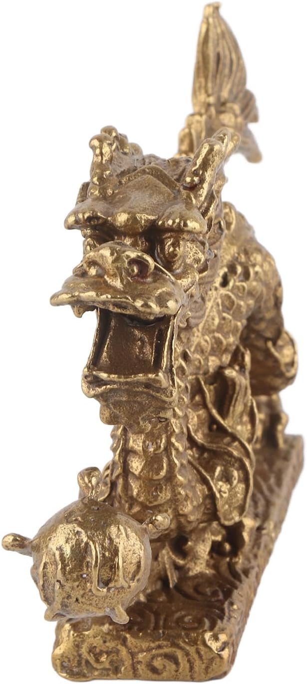 Zerodis Feng Shui Ornament Ornaments Craft Home Office Messing Good Luck Dragon Chinese Dragon Statu