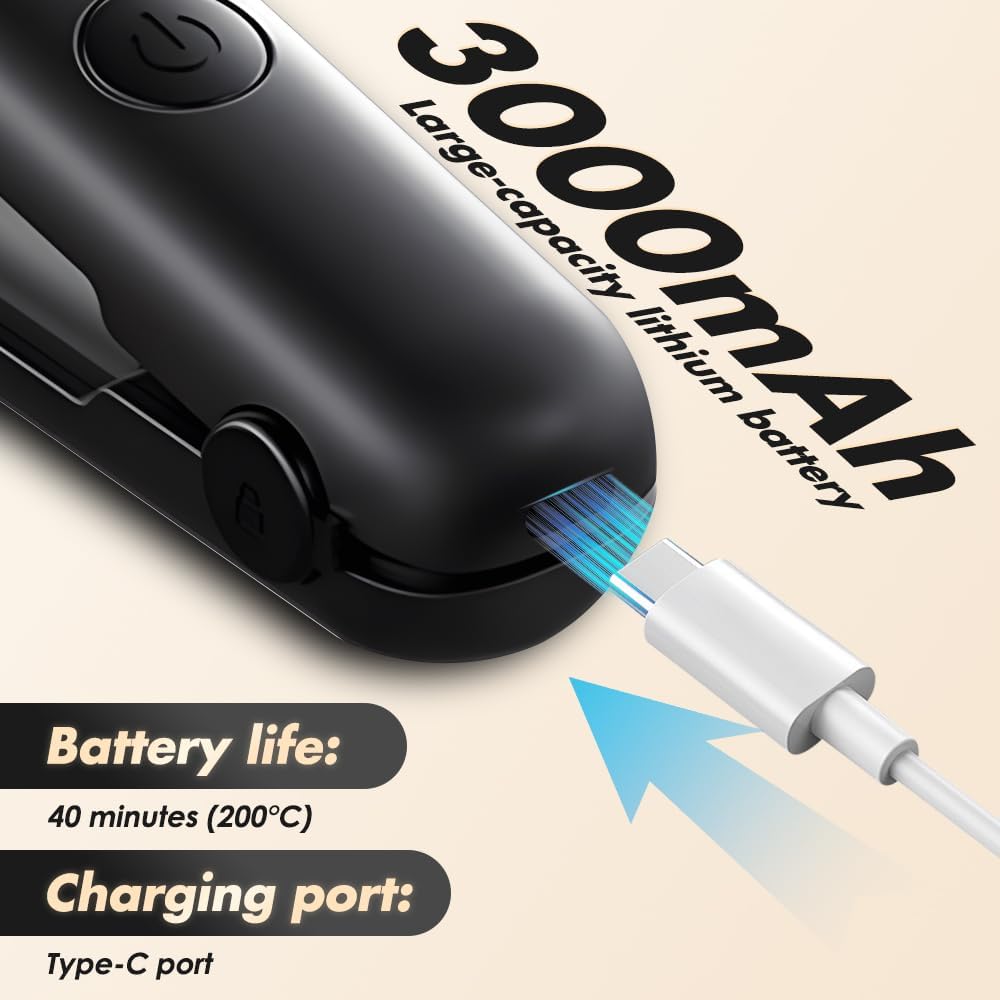 Mini Glätteisen Kabellos, 2 in 1 Reise Glätteisen Mini mit 4 Temperaturen glätteisen locken und Glät