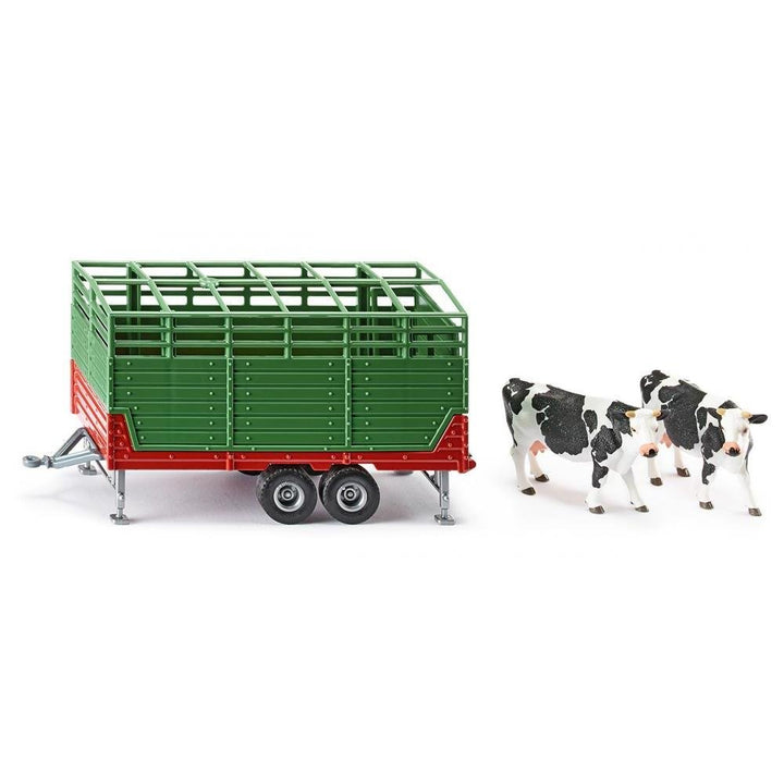siku 2875, Viehanhänger inkl. 2 Holstein-Kühen, 1:32, Metall/Kunststoff, Grün, Viele Funktionen, Vie