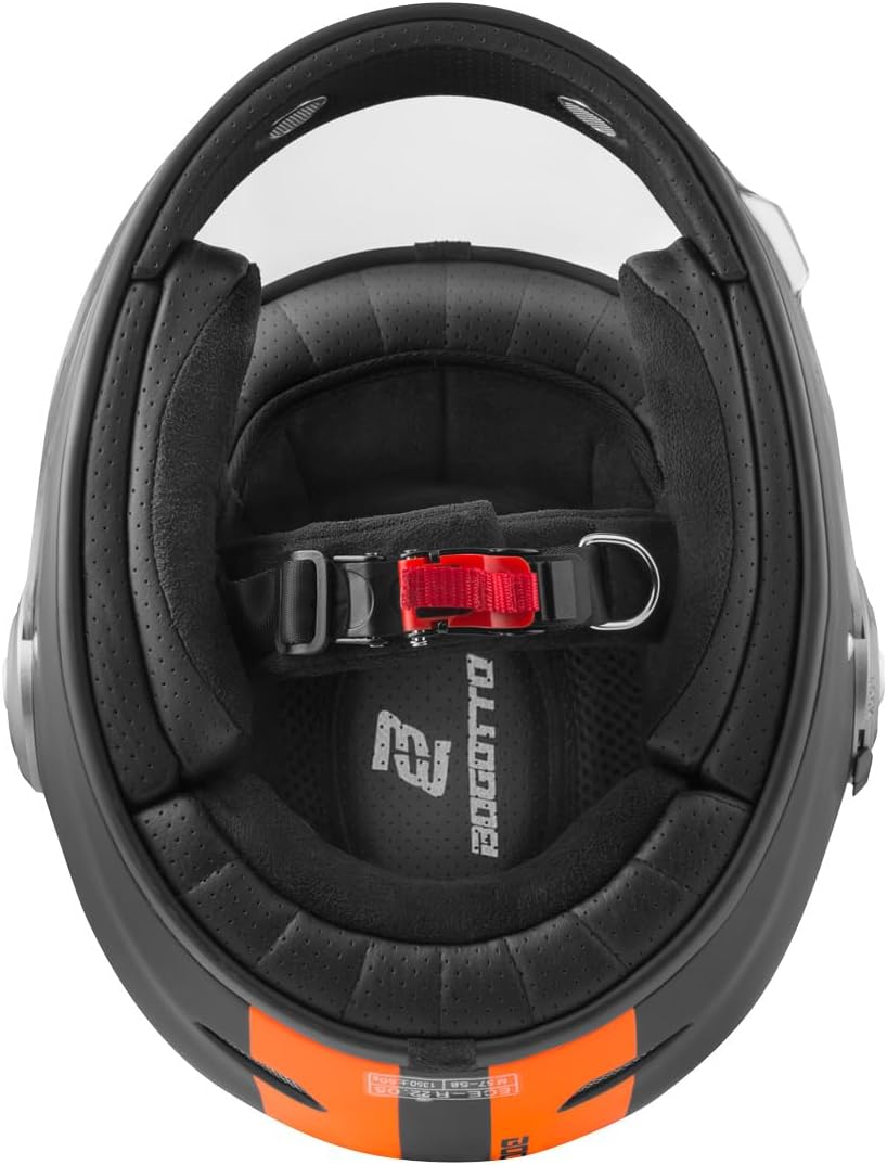 Bogotto V135 D-R2 Helm (Black Matt/Orange,XS) XS Schwarz Matt/Orange, XS Schwarz Matt/Orange