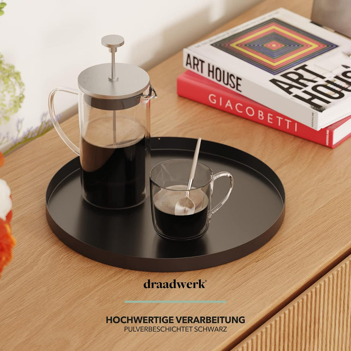 draadwerk® Deko Tablett Schwarz ø30cm, Schwarz