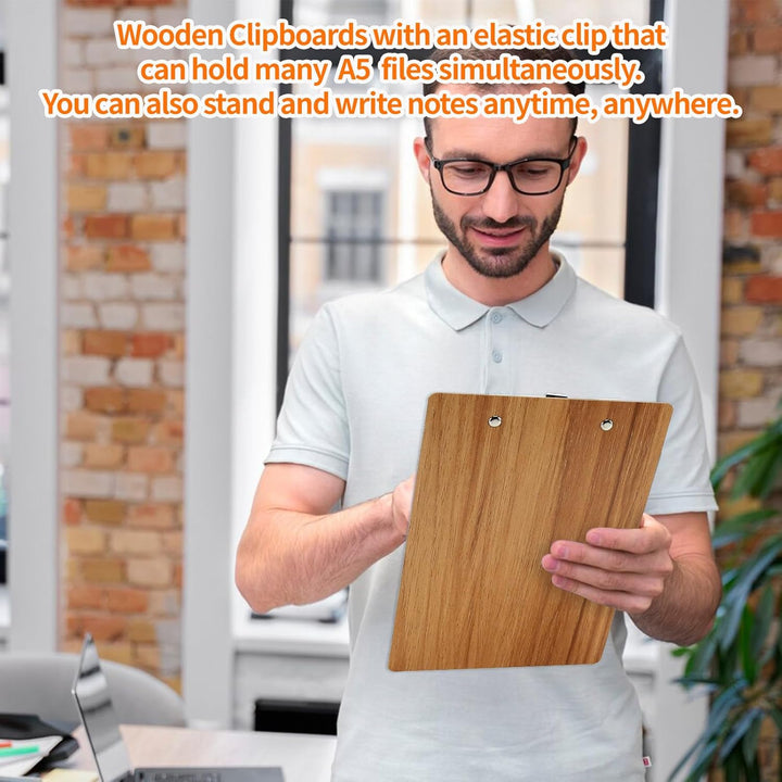 A5 Klemmbrett Holz,12 Stück Klemmbrett Schreibbrett mit Metalklemme,A5 Schreibplatte Klemmbretter Zw