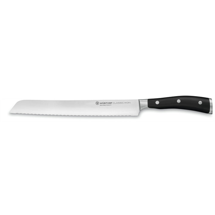 WÜSTHOF Classic Ikon Brotmesser 23 cm Schwarz 23 cm Brotmesser mit Doppelwelle, Schwarz 23 cm Brotme