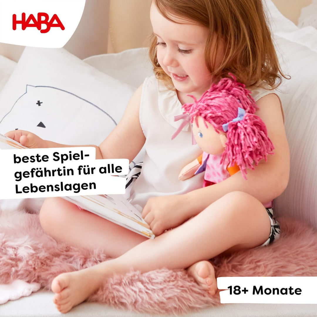 Haba 302842 - Puppe Lilli-Lou, süsse Weich- und Stoffpuppe ab 18 Monaten, mit Kleidung und Haaren, 3