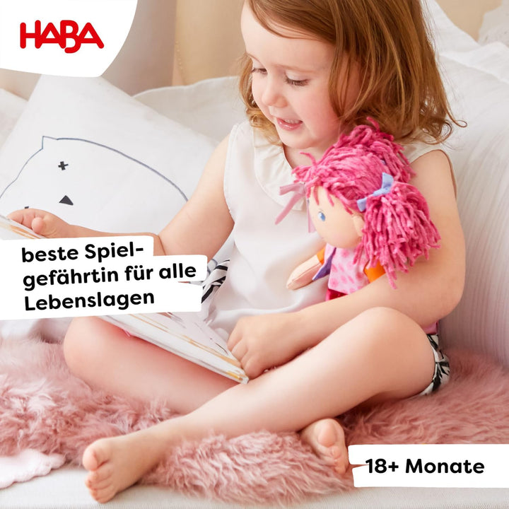 Haba 302842 - Puppe Lilli-Lou, süsse Weich- und Stoffpuppe ab 18 Monaten, mit Kleidung und Haaren, 3