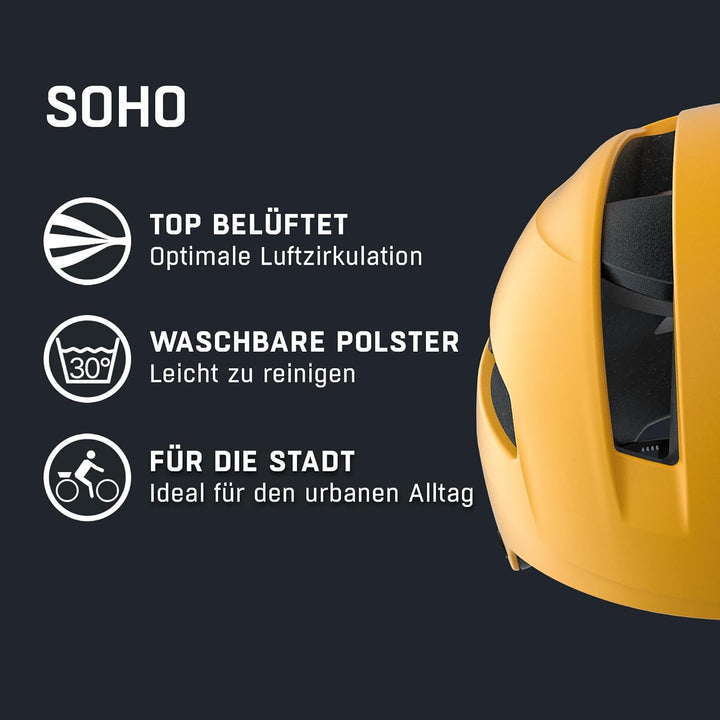 ALPINA SOHO - Extrem Robuster, Leichter & Individuell Anpassbarer Urban Fahrradhelm Für Erwachsene b
