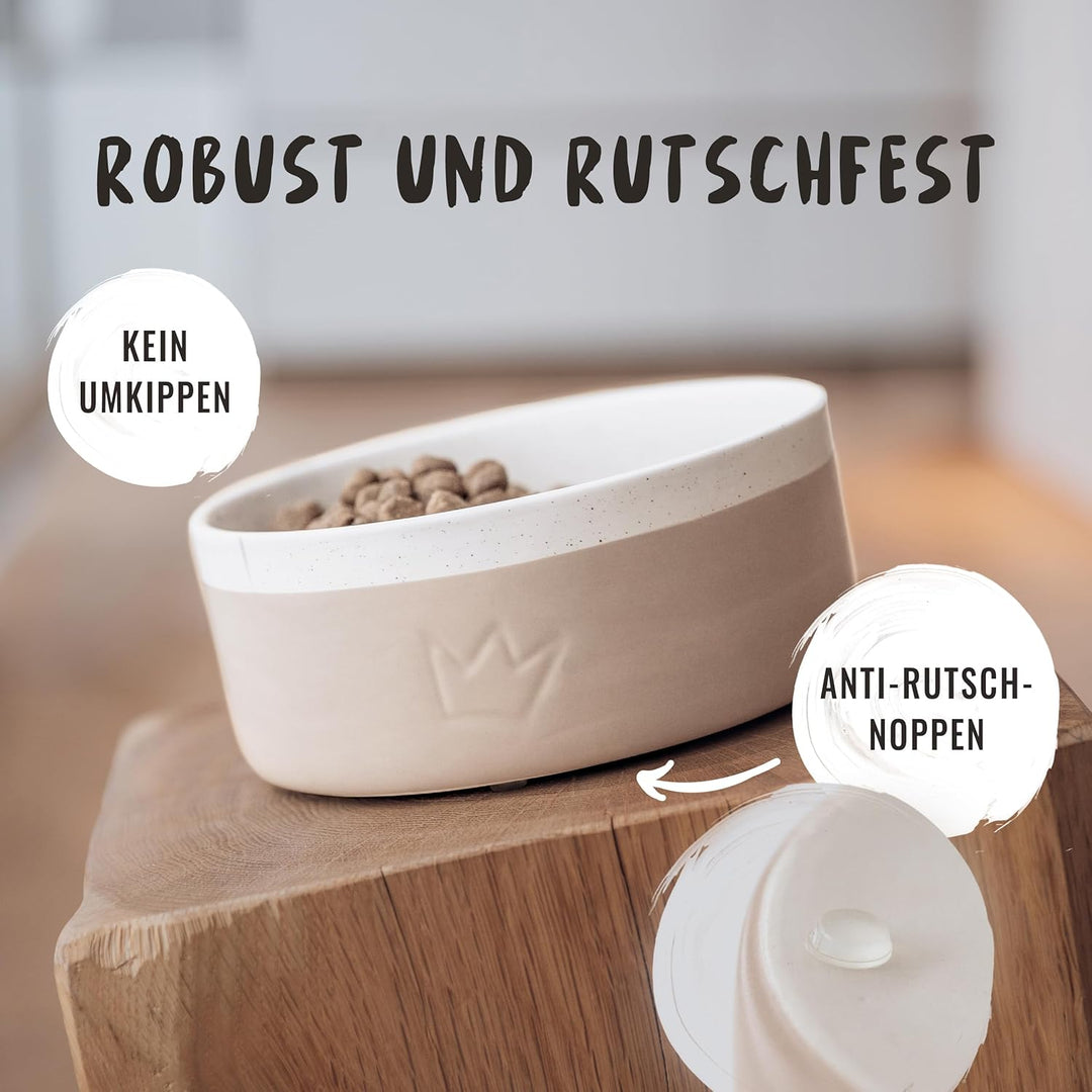 Rudelkönig Hundenapf Keramik - 900ml Napf - Handgefertigter Futternapf Hund Keramik - Rutschfester K
