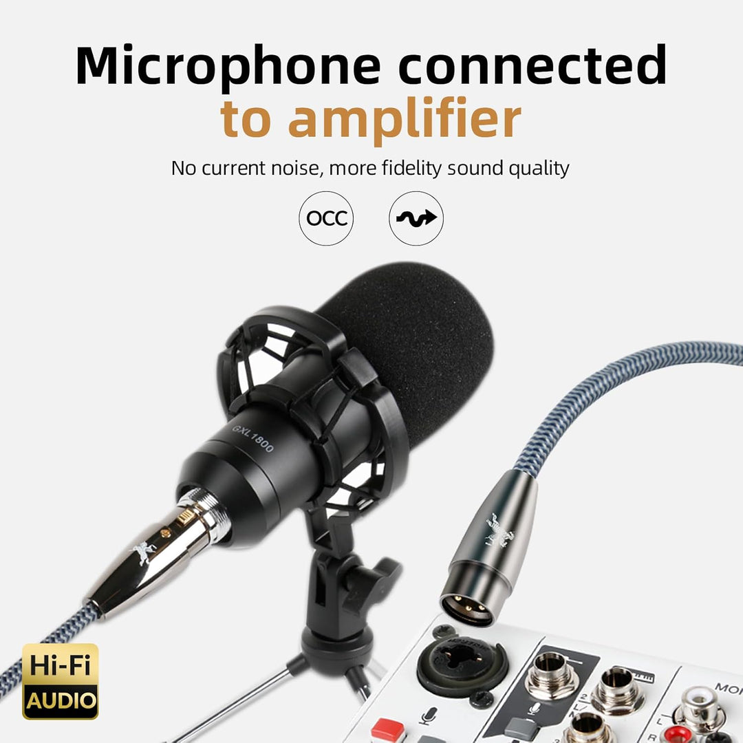 Impeto Audiophile hifi XLR Kabel, Mikrofonkabel XLR Stecker auf Busche Kabel Kompatibel mit Mikrofon