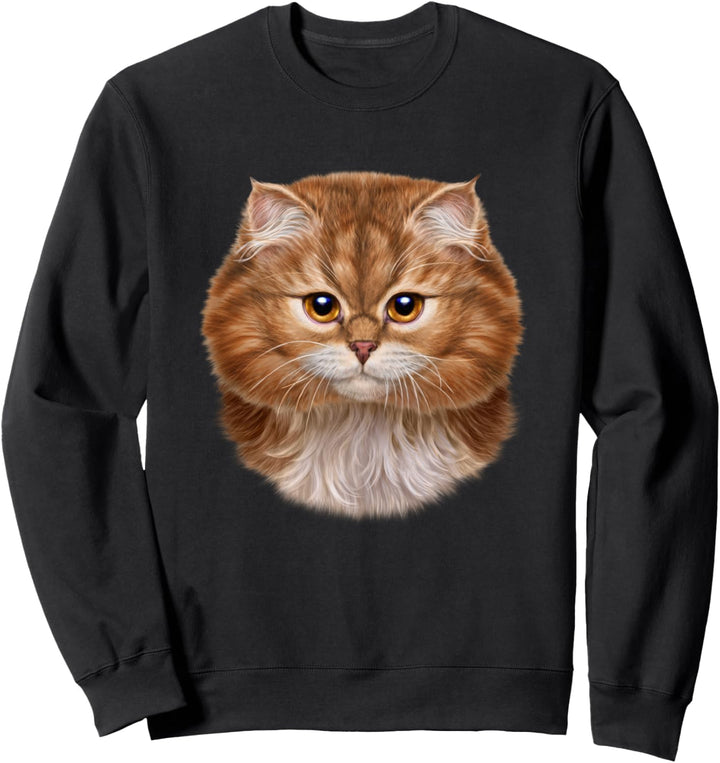 Orange Katzengesicht Sweatshirt