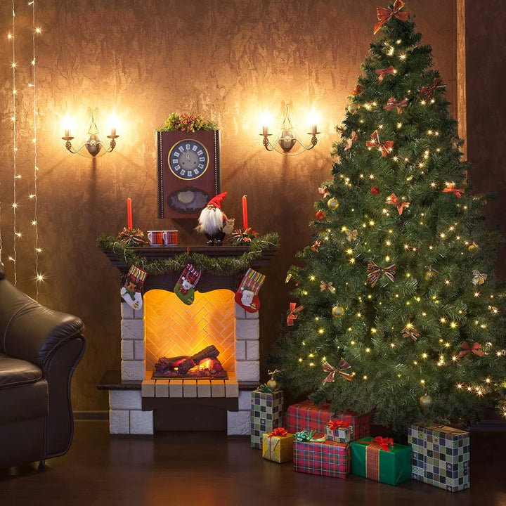 SALCAR Künstlicher Weihnachtsbaum mit Beleuchtung 180 cm, Tannenbaum Künstlich mit Handschuhen und 2