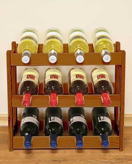 PROREGAL Weinregal PINOTWINE | HxBxT 38x43x25cm | 12 Flaschen | Massives Kiefernholz | Braun geölt |