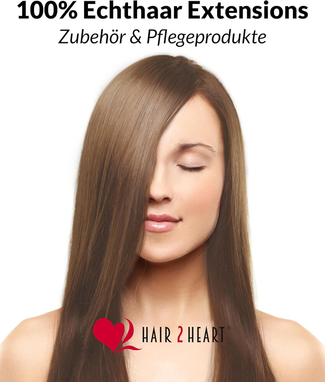 hair2heart Microring Extensions Echthaar Gewellt - 150 Strähnen 0.5g 40cm 8/1 hellblond asch 40cm 15