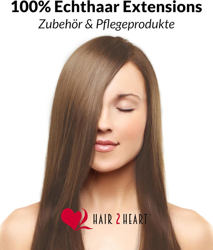 hair2heart Microring Extensions Echthaar Gewellt - 150 Strähnen 0.5g 40cm 8/1 hellblond asch 40cm 15