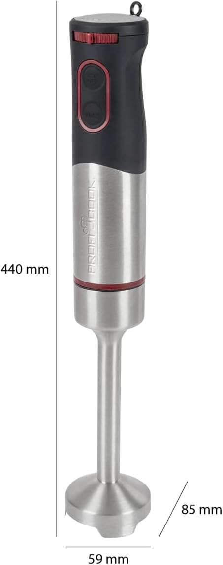 ProfiCook Stabmixer/Pürierstab/Handmixer | 2in1- Set | Edelstahl-Schneebesen | ideal für Smoothies/C