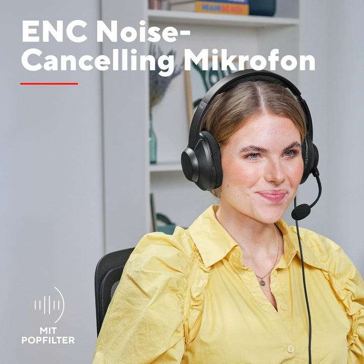 Trust Ayda Max USB Headset mit Mikrofon Over-Ear, Noise Cancelling ENC Mikrofon, Kopfhörer mit Kabel