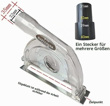 Staubabsaugung für Winkelschleifer, Staubschutzhaube für Winkelschleifer, professionelle Absaughaube